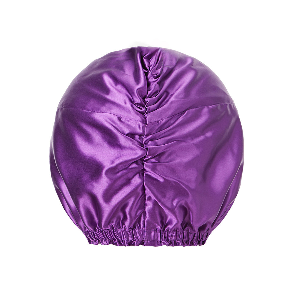 vazasilk double layer silk bonnet dark purple