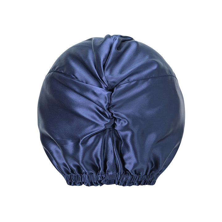 vazasilk double layer silk bonnet navy blue