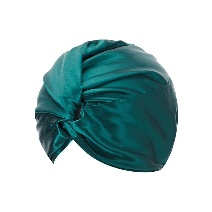 vazasilk double layer silk bonnet dark green