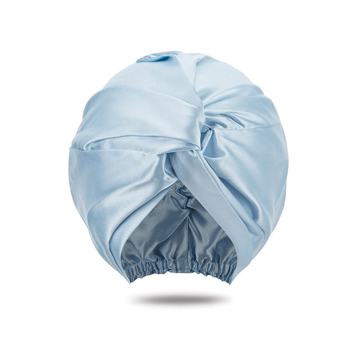vazasilk double layer silk bonnet light blue