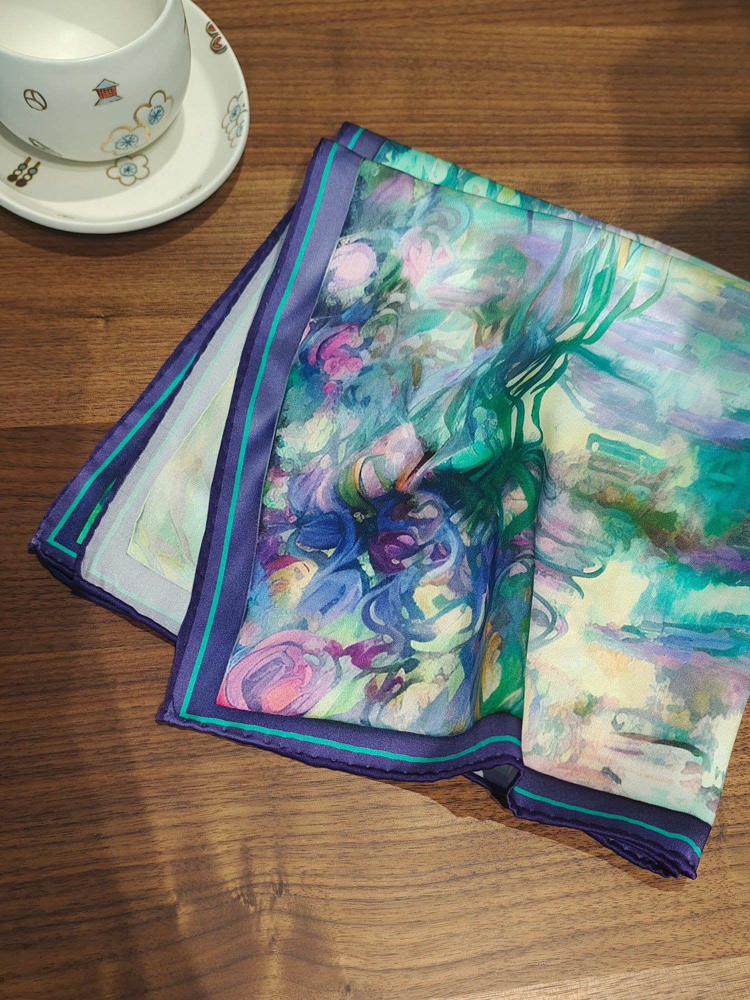 Dream of Water Lilies: Pure Silk Scarf