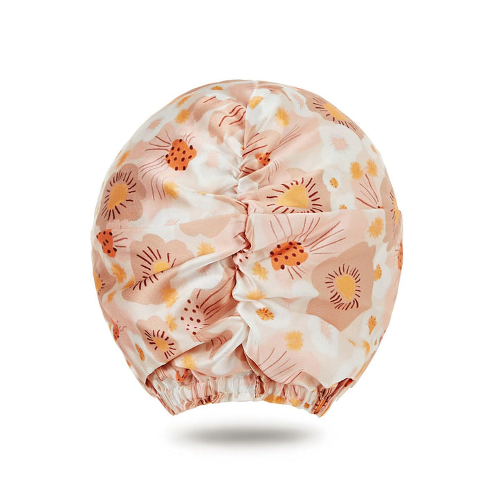 vazasilk double layer silk bonnet Orange Floral