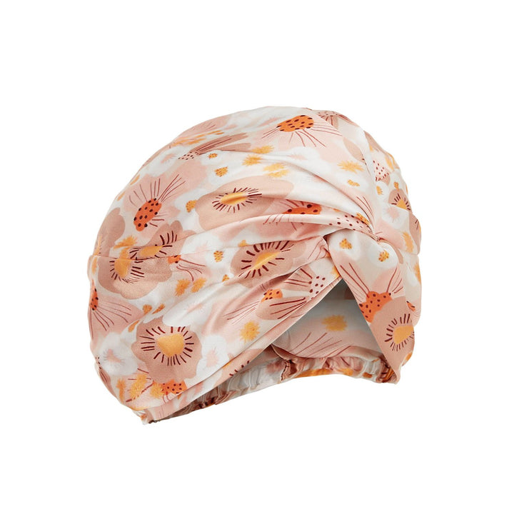 vazasilk double layer silk bonnet Orange Floral