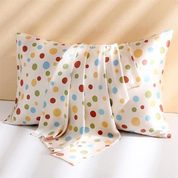 22 Momme Silk Pillowcase - Blue Polka Dots