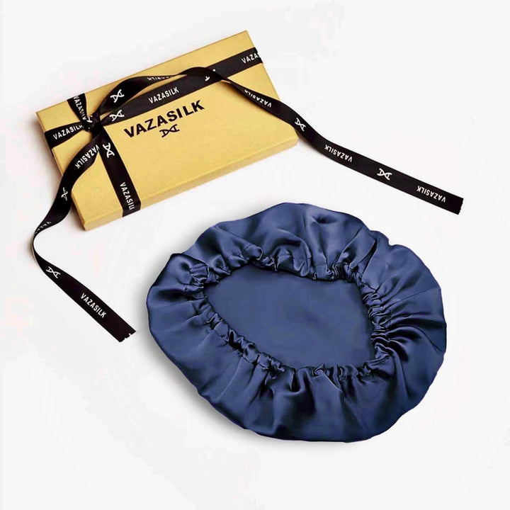 vazasilk single layer silk bonnet navy blue