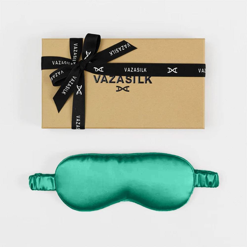 Dark Green Pure Mulberry Silk Sleep Eye Mask - VAZASILK