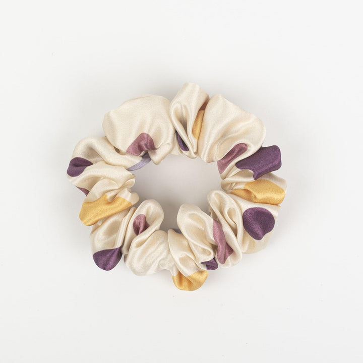 Floral Mulberry Silk Hair Scrunchies Medium 6pcs - VAZASILK
