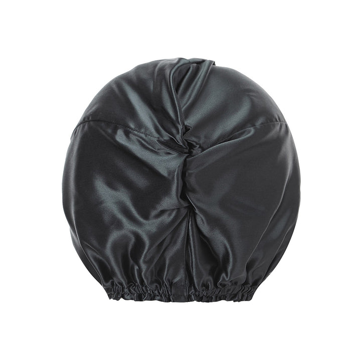 vazasilk double layer silk bonnet black