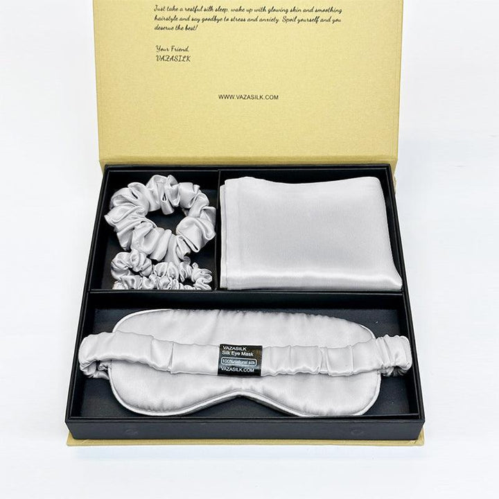 Silk Dreamscapes Pillowcase Set - Silver White - VAZASILK