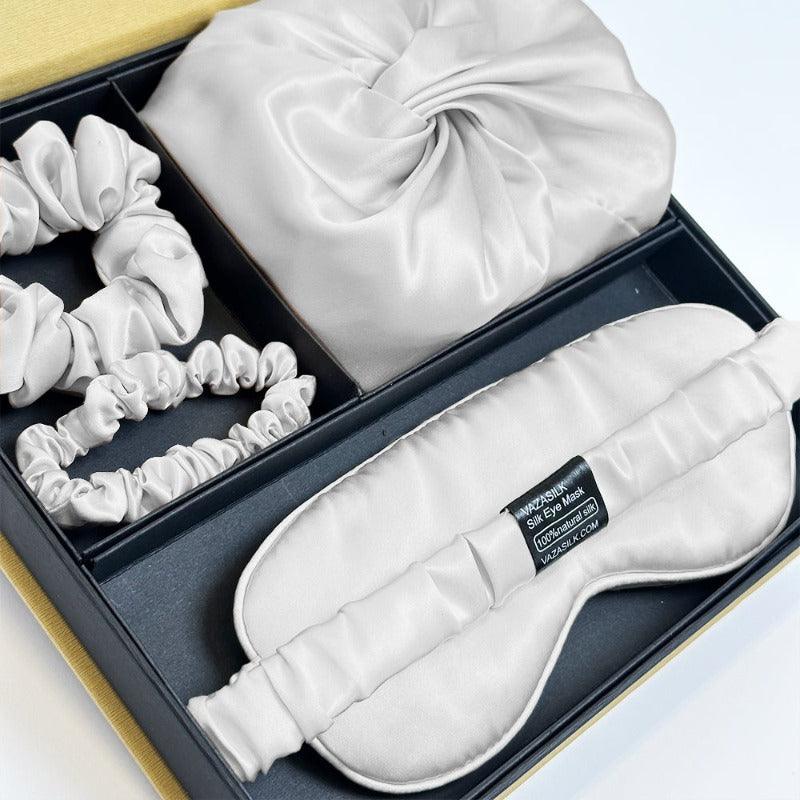 Silk Essence Bonnet Set - Silver White - VAZASILK
