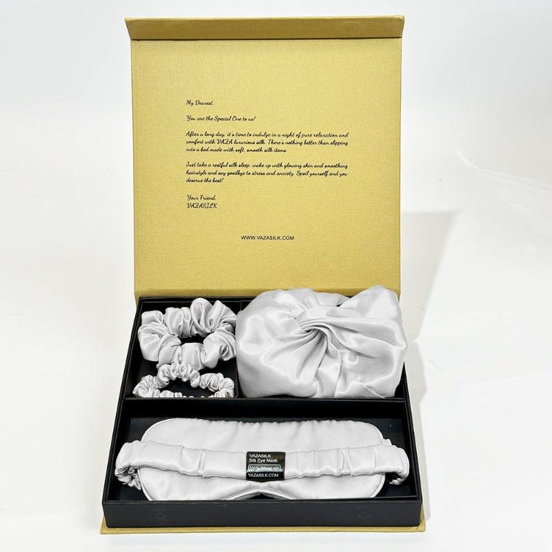 Silk Essence Bonnet Set - Silver White - VAZASILK